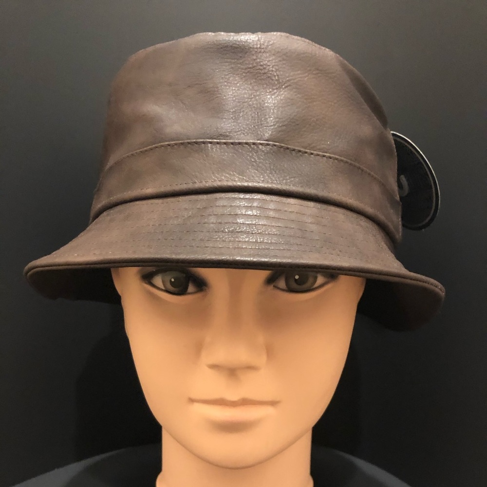 Leather bucket hat